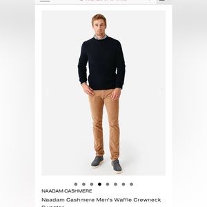 Naadam large cashmere waffle crewneck in navy